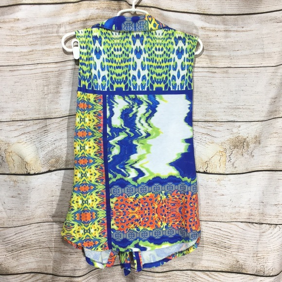 Boho chic small cross tie shirt abstract print - Picture 5 of 5